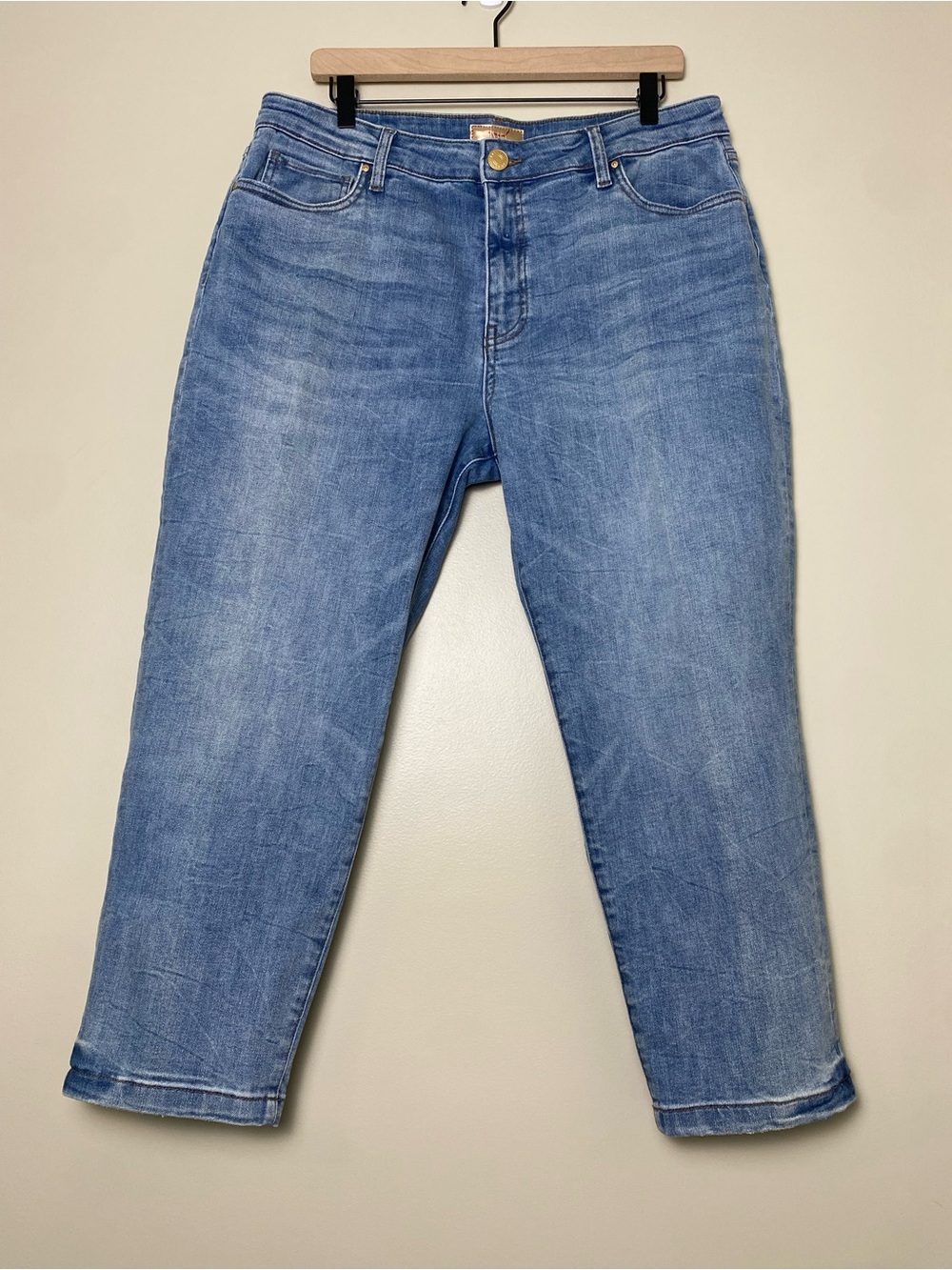 Kut from the Kloth Sienna Baggy Boyfriend Crop Jeans 14P Blue Medium Wash
